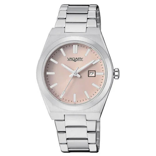 Orologio Donna Vagary Acciaio Bianco Quarzo Solo Tempo Data Rosa IU3-118-91
