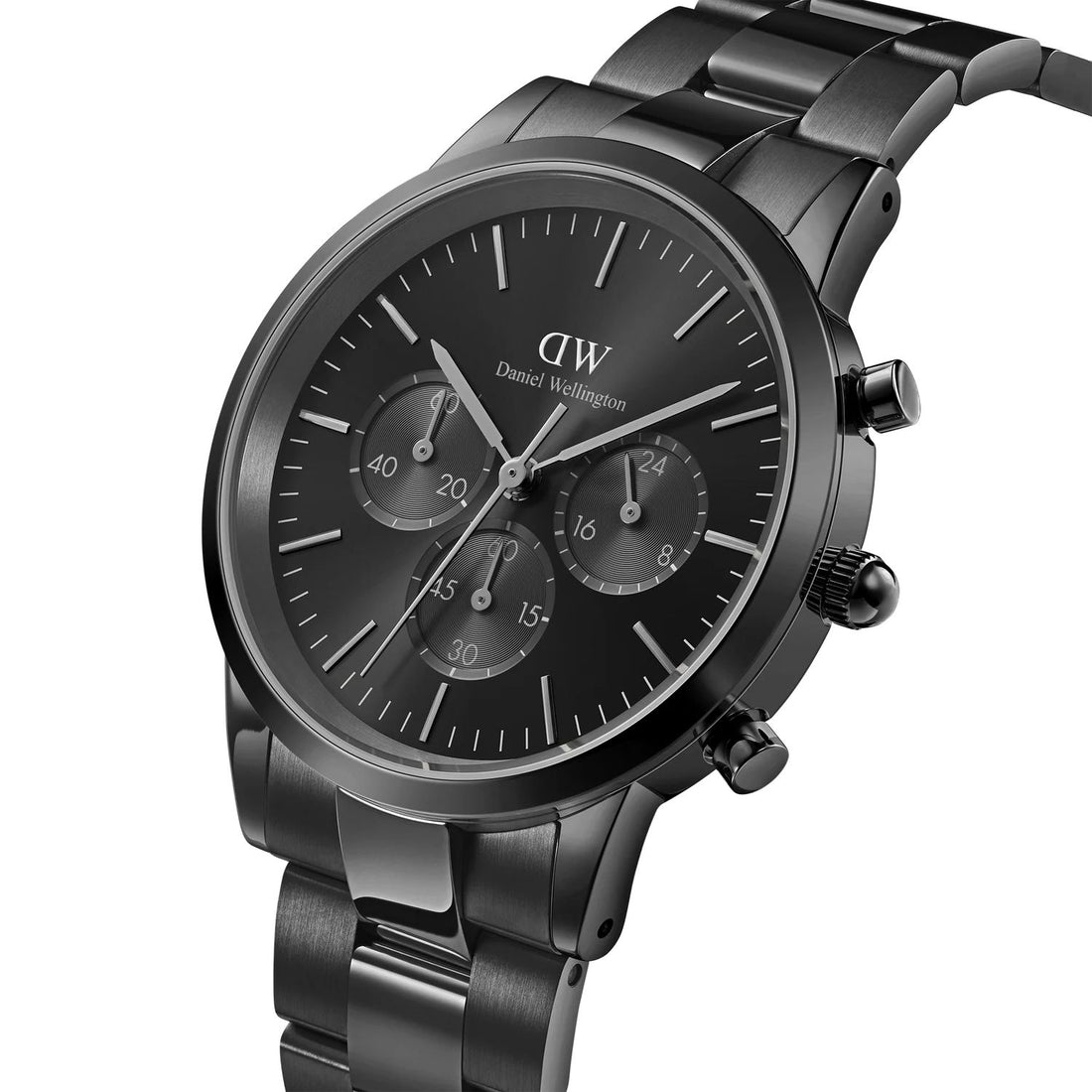 Orologio Uomo Daniel Wellington Cronografo Quarzo Acciaio Nero PVD 42 mm DW00100642