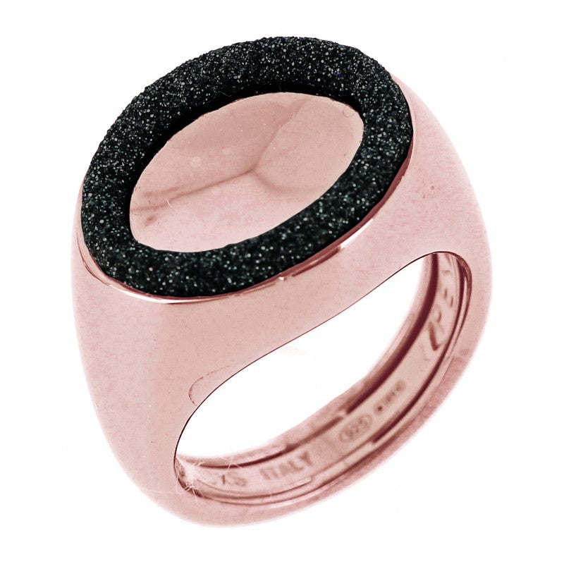 ANELLO PESAVENTO DONNA IN ARGENTO ROSÈ CON POLVERE DI DIAMANTI NERA WPLVA1956/S