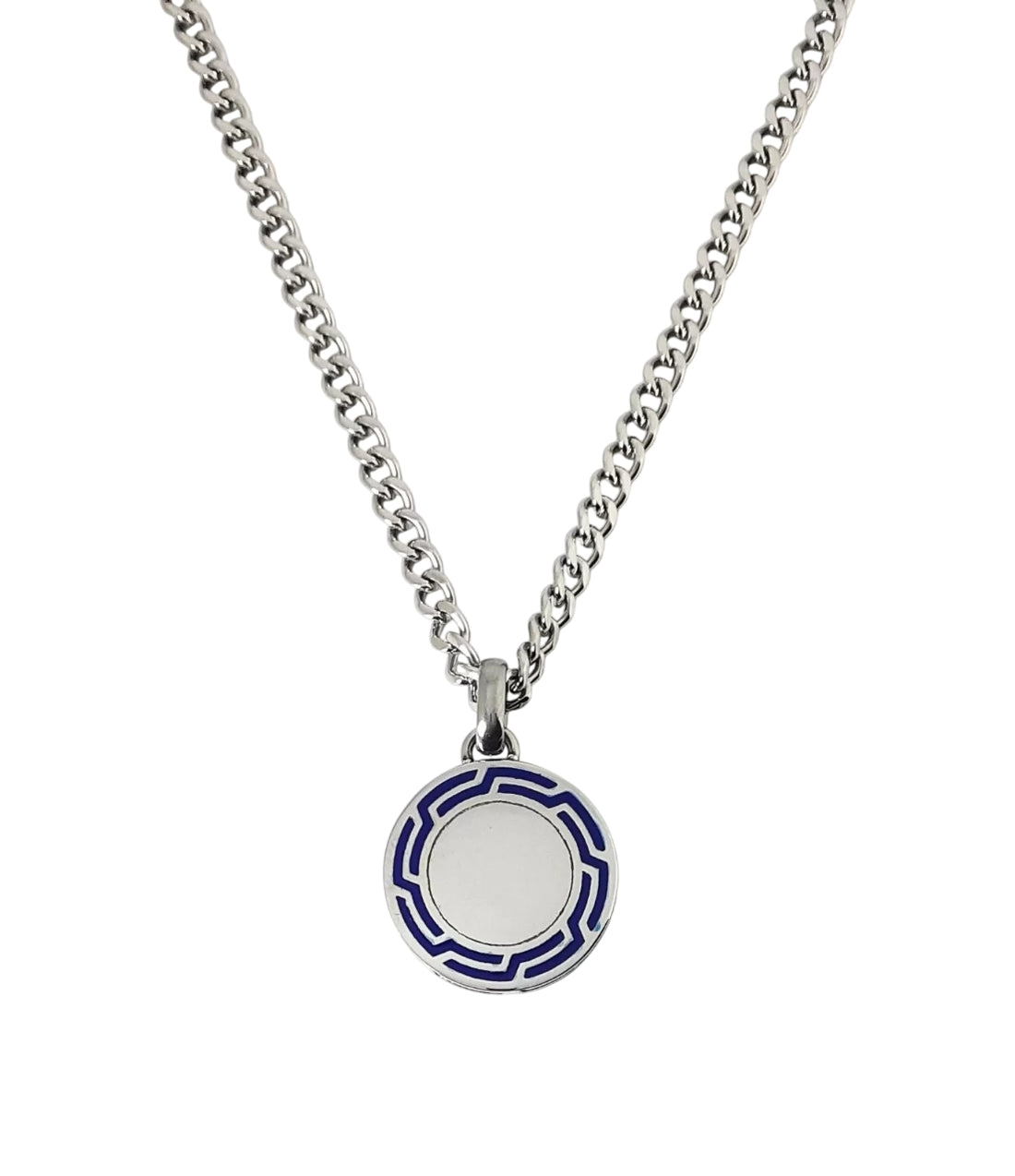 Collana Uomo Liu Jo Acciaio con targhetta rotonda MLJ579