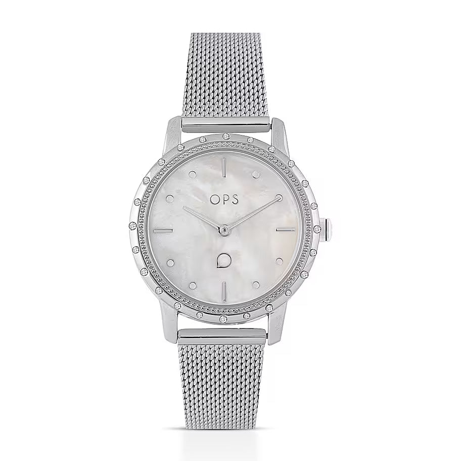 Orologio Donna Ops-Objects Quarzo Acciaio Madre Perla Zirconi OPSPW-847-3200