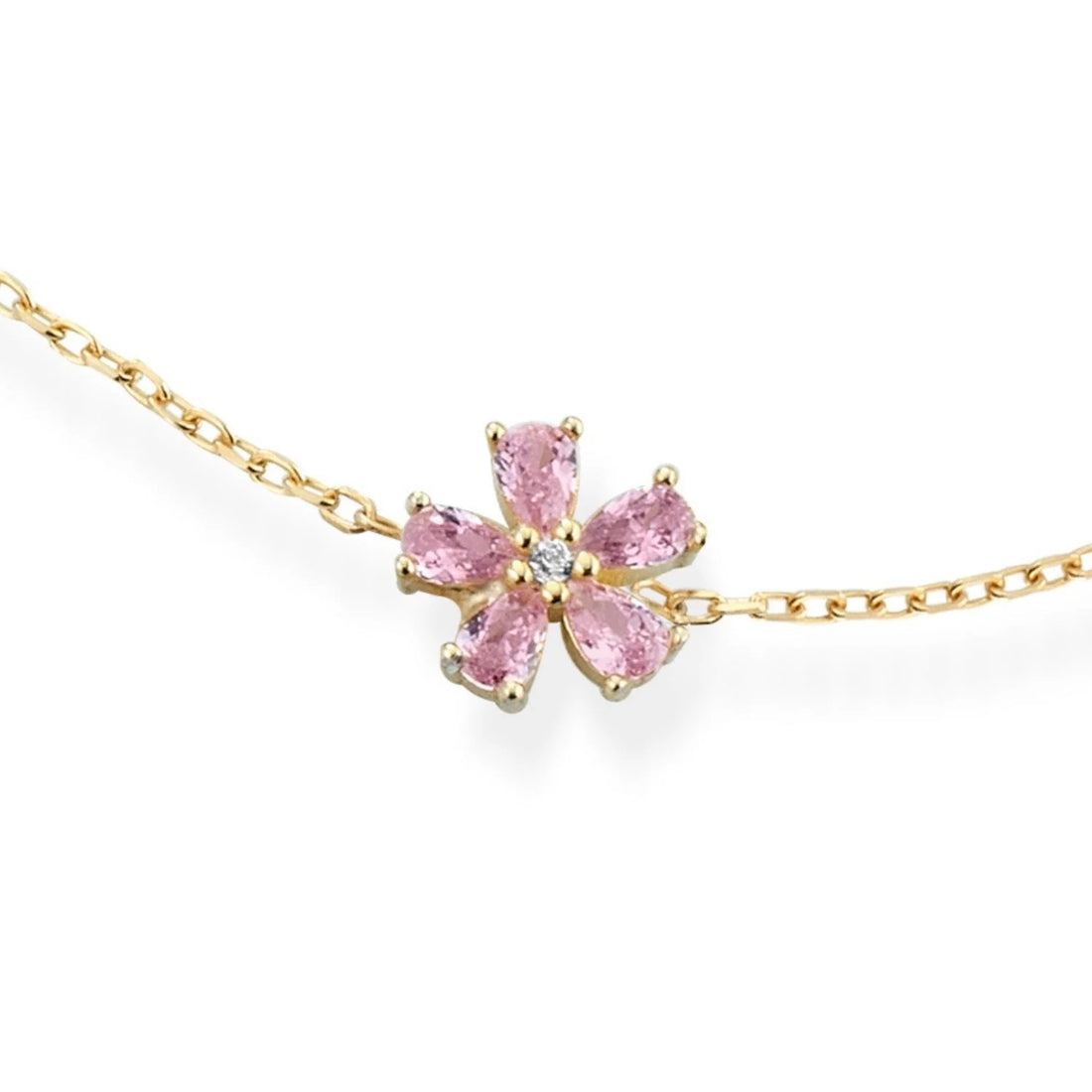 Bracciale Donna Laura P. Argento Dorato 925 Fiore Rosa BR0074GRS