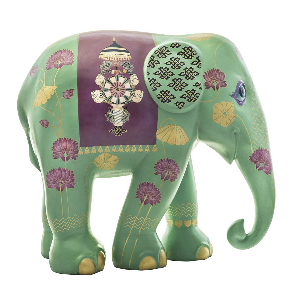 Scultura Elefante Onlylux Tara Astamangala 10 Cm Resina Dipinto A Mano 8858831253858