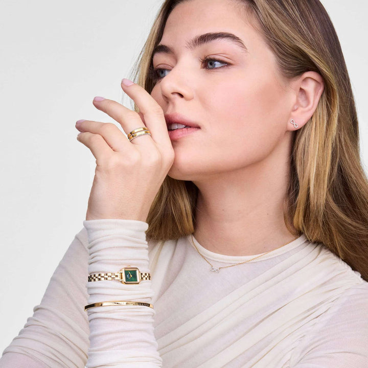 Orologio Donna Daniel Wellington Quadro Mini Acciaio Dorato Verde DW00100852