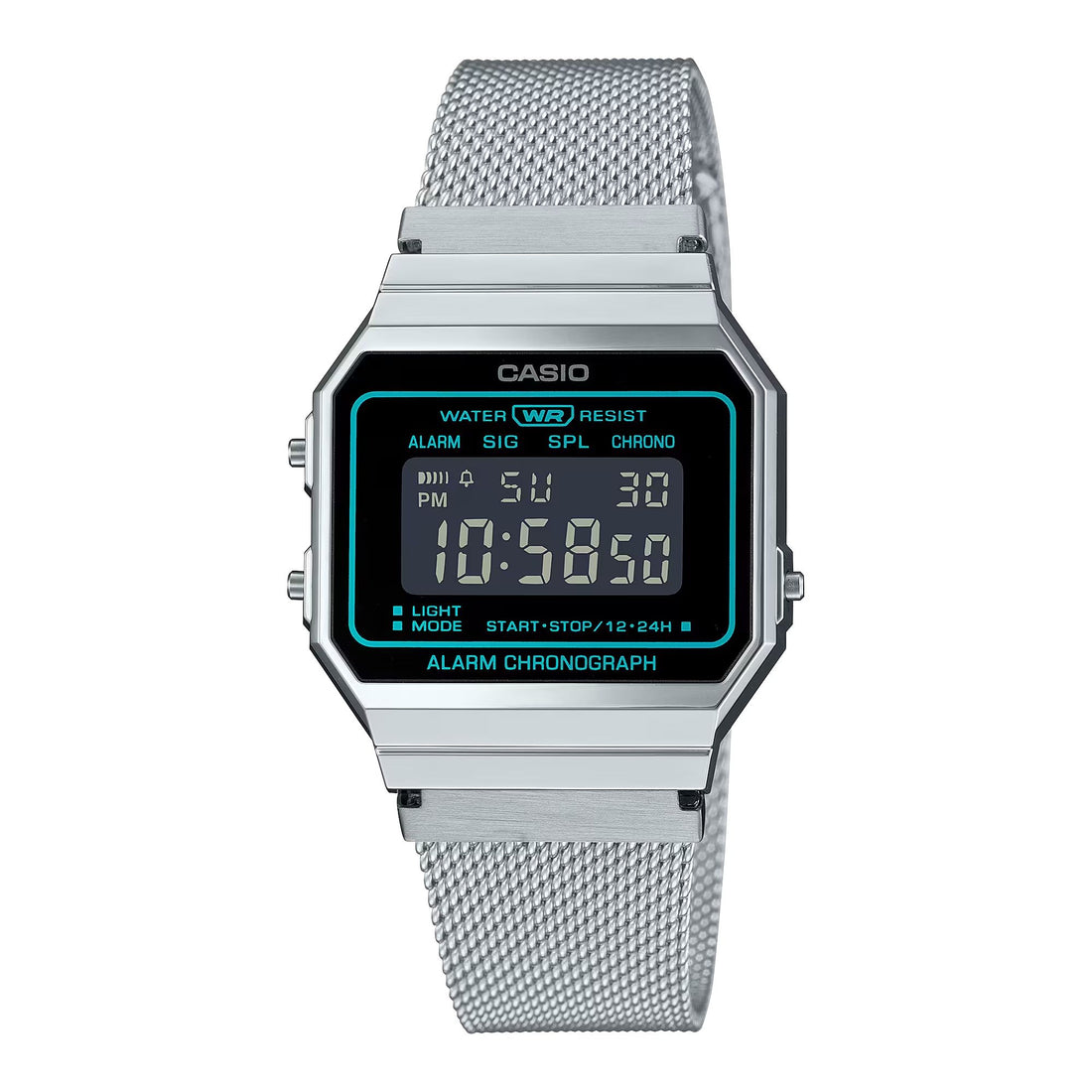 Orologio Unisex Casio Acciaio Quarzo Digitale Blu Elettrico Nero A700WEMS-1BEF
