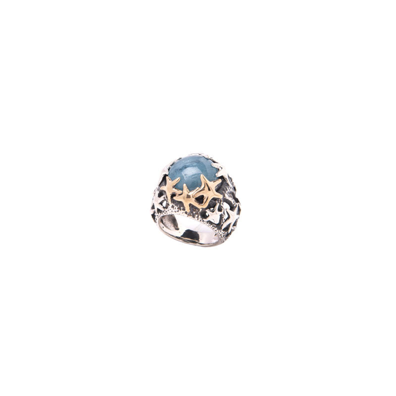 Anello Donna Nemoris Argento 925 Bronzo Rosè Misura 18 Acquamarina HAS029
