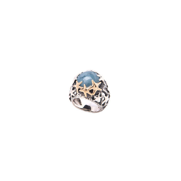 Anello Donna Nemoris Argento 925 Bronzo Rosè Misura 18 Acquamarina HAS029