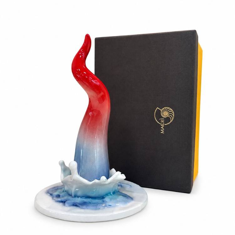Scultura Macrì Corno Splash Un Bagno Di Fortuna 20 cm TE132