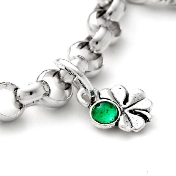 Charm Unisex Giovanni Raspini Argento 925 Ciondolo Quadrifoglio Verde 10974