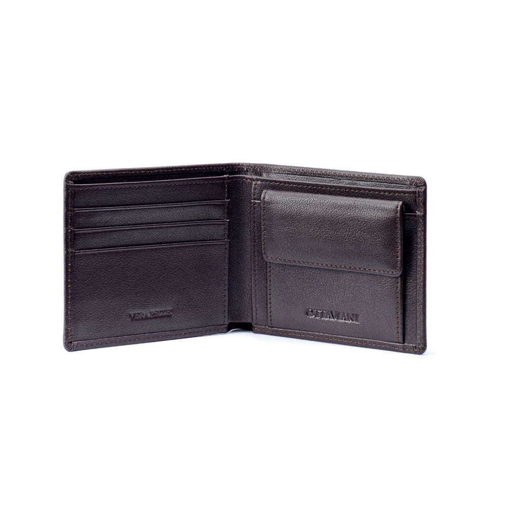 Portafoglio Uomo Ottaviani Vera Pelle Marrone Effetto Saffiano 87611