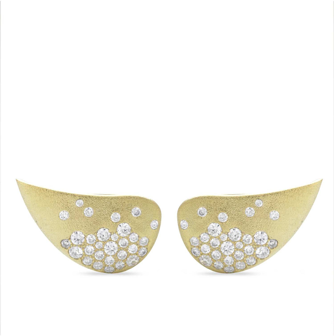 Orecchini Donna Sogni Argento 925 Oro Satinati Zirconi Bianchi OR110GB