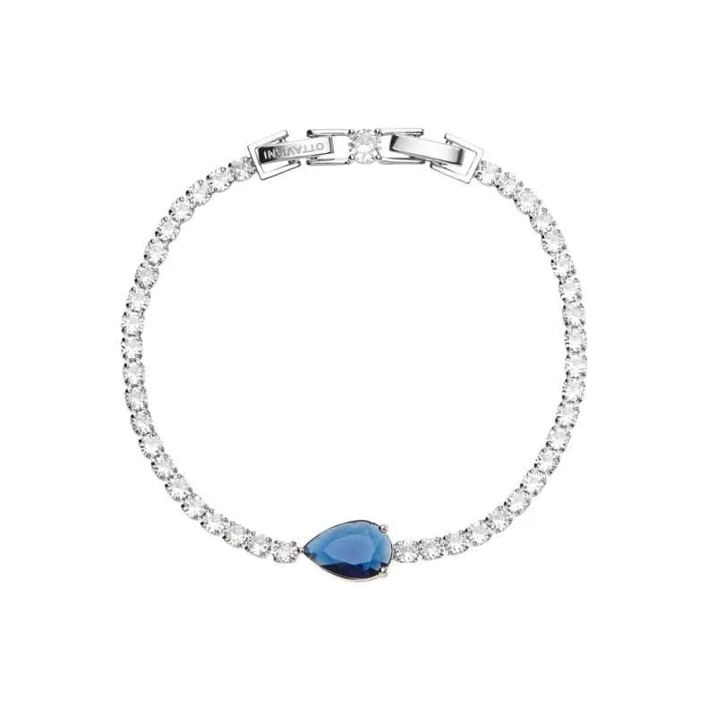 Bracciale Donna Ottaviani Tennis Zirconi Bianchi e Blu 50127B