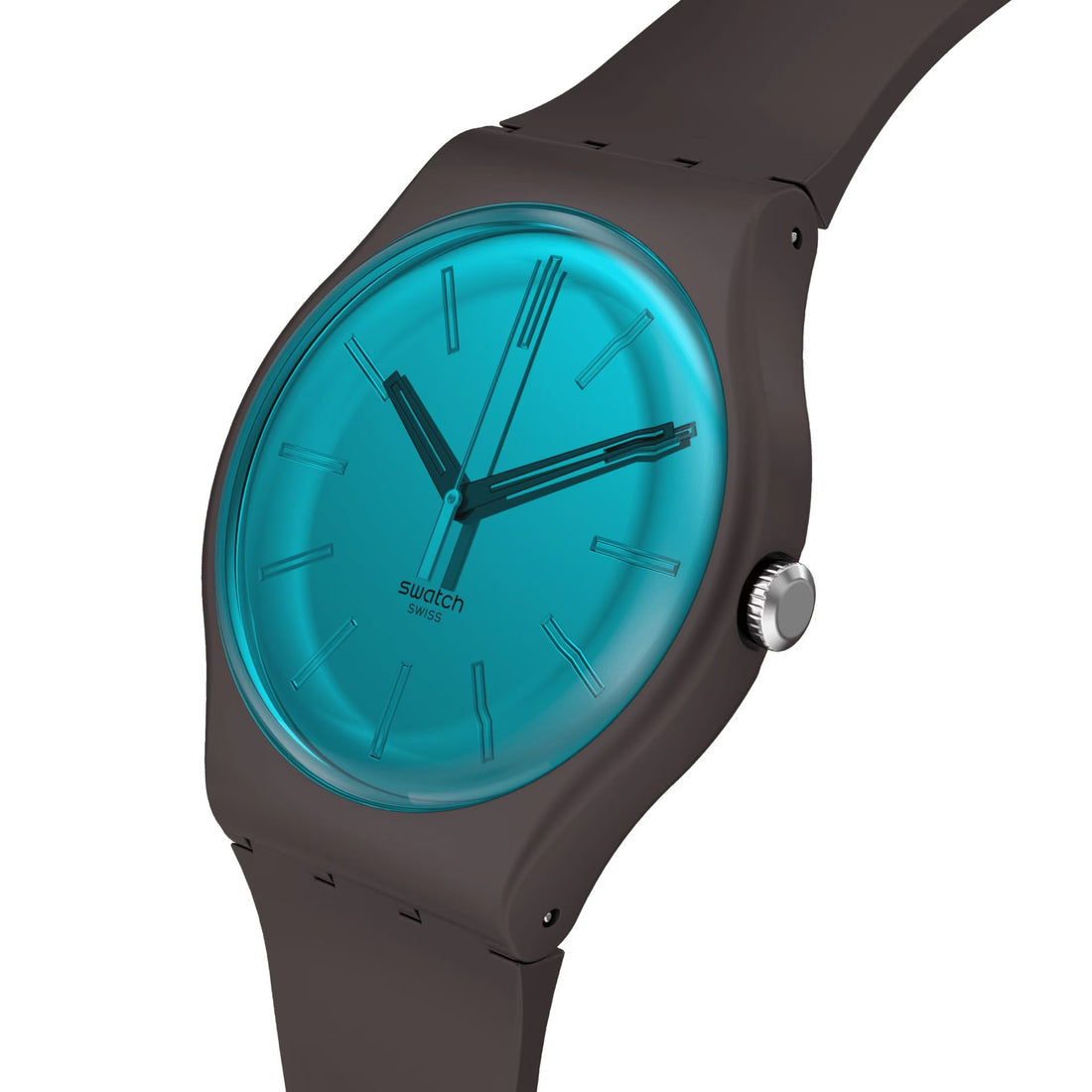 Orologio Unisex Swatch Dark Duality Quarzo Solo Tempo Nero Blu Lucido SO29C100