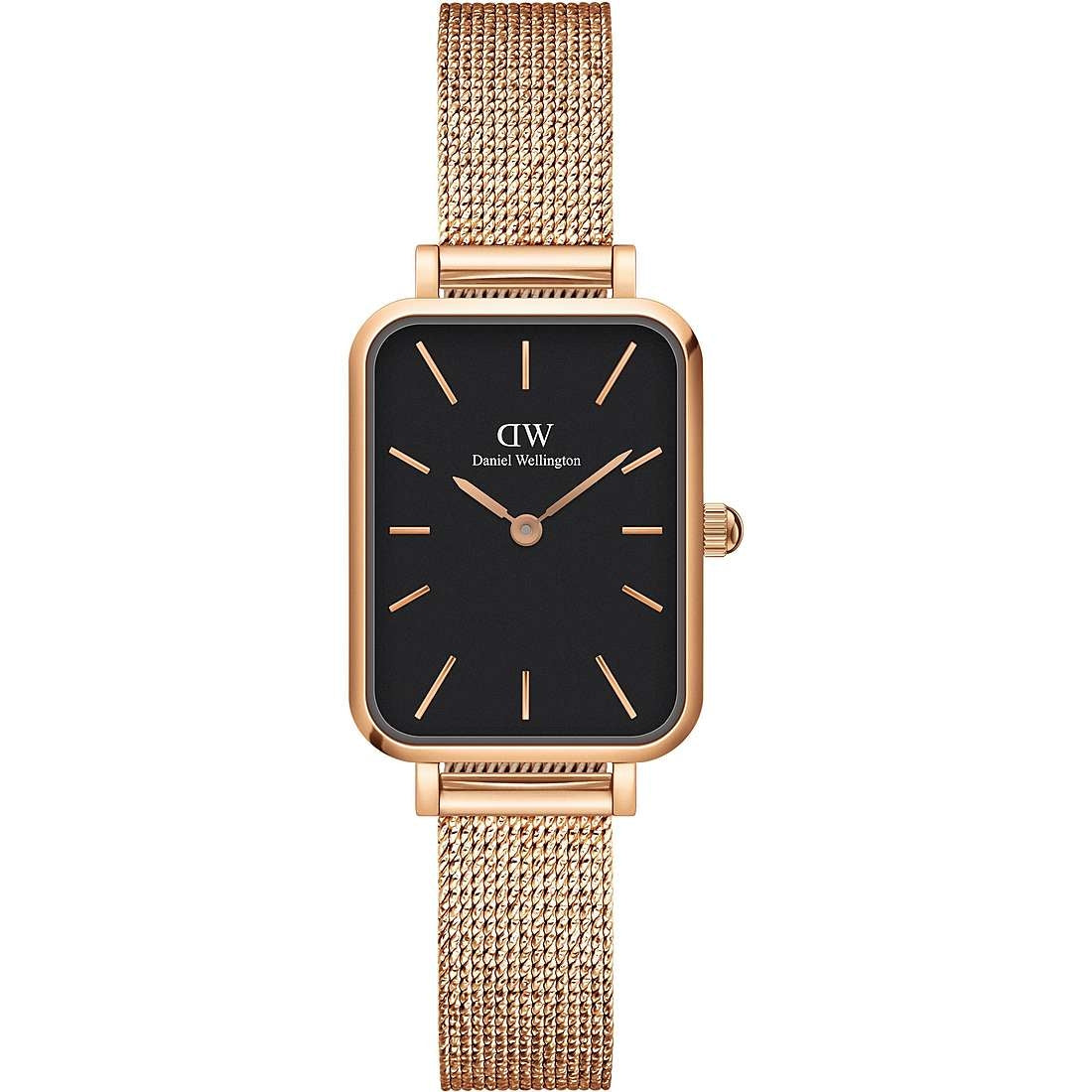 Orologio Donna Daniel Wellington Acciaio Rosè Quadro 20 x 26 mm Nero DW00100432