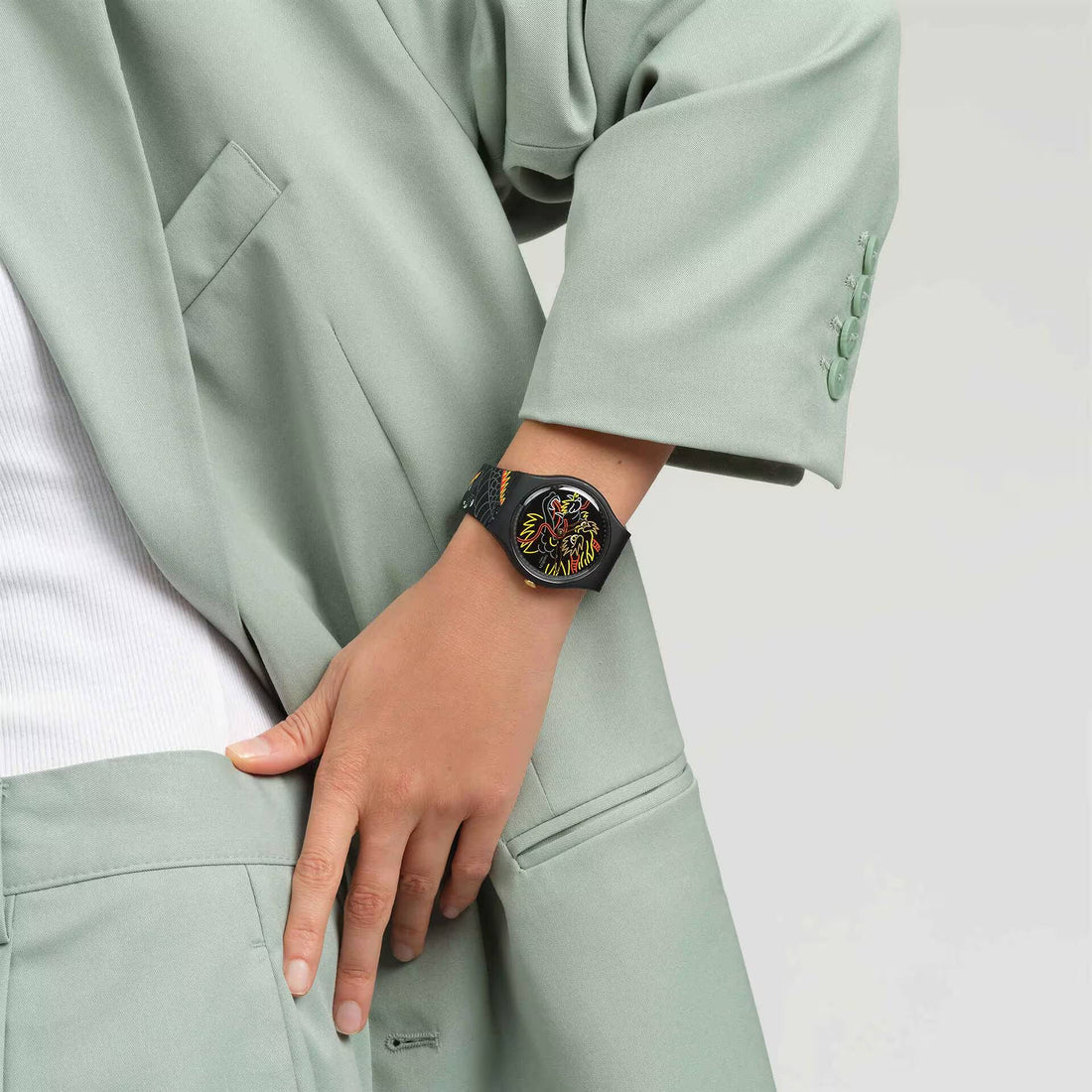 Orologio Unisex Swatch Pay Dragon In Wind Capodanno Cinese Quarzo SO29Z137