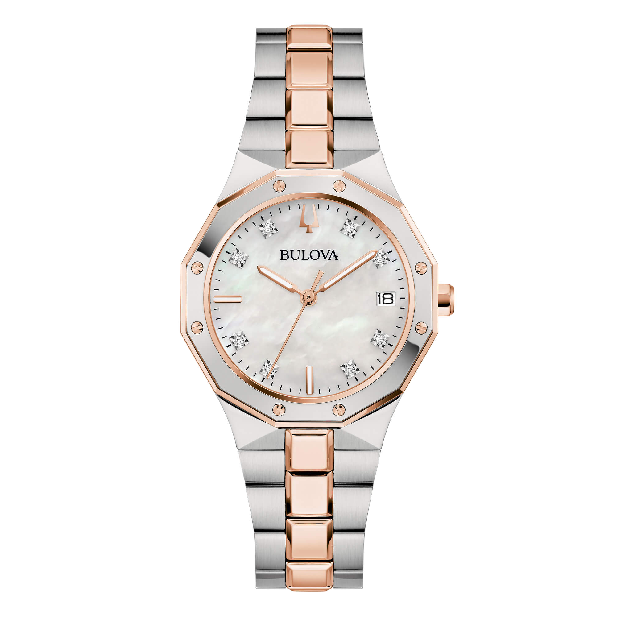 Orologio Donna Bulova Octagon Madreperla Diamanti Bianchi 98P235