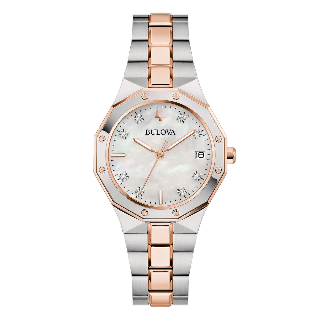 Orologio Donna Bulova Octagon Madreperla Diamanti Bianchi 98P235