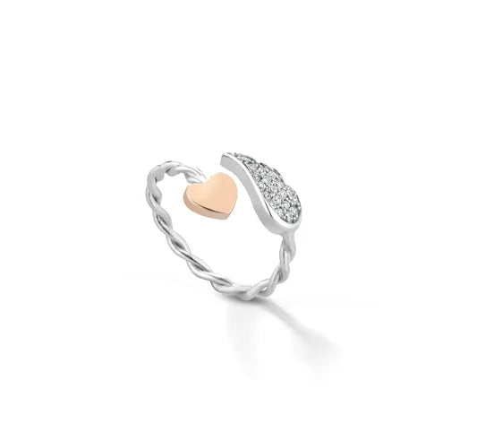 Anello Donna Argento 925 Regolabile Roberto Giannotti Ali  con Zirconi Cubici  GIA445-13-15