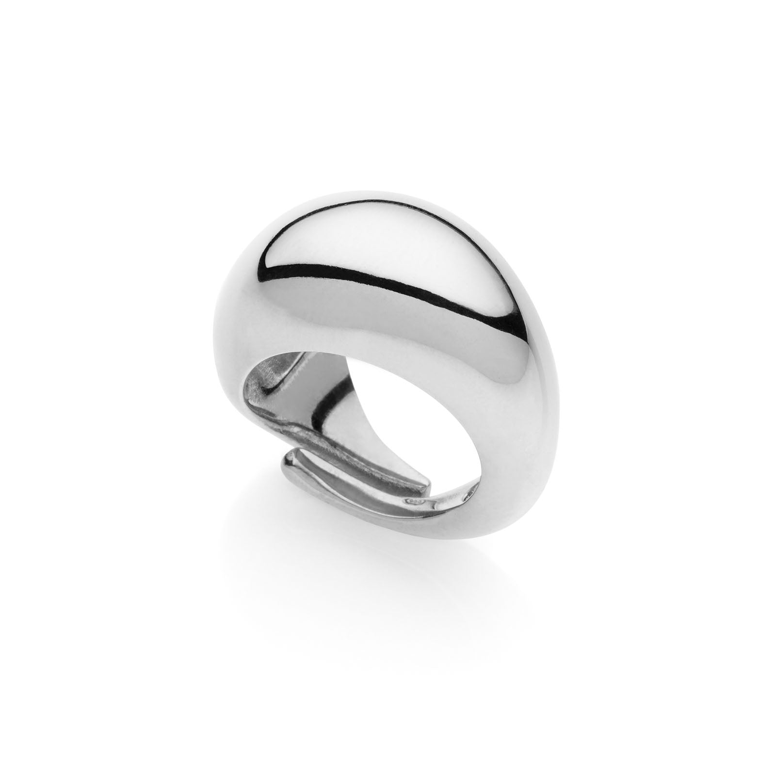 Anello Donna Unoaerre Argento Bianco Cupola Fascione Regolabile 557173