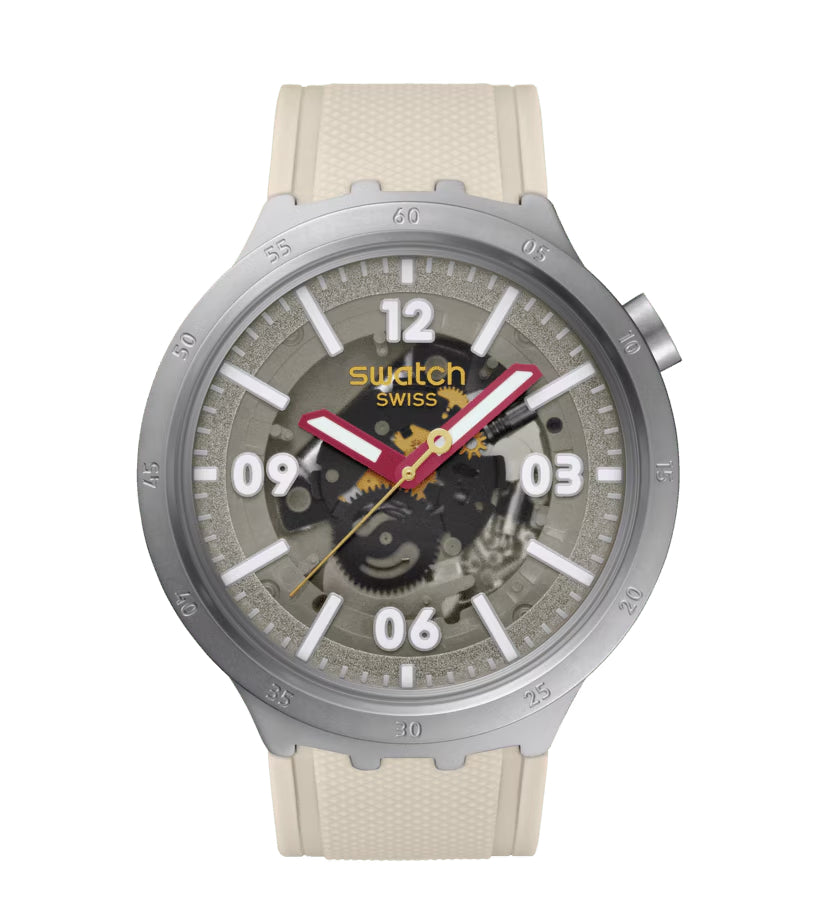 Orologio Uomo Swatch CONFIDENT MOMENT Scheletrato Bianco SB07S125