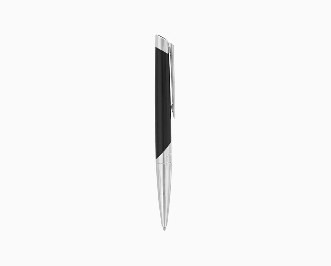Penna Uomo Dupont Sfera Roller Acciaio Lucido Nero Specchio 405706