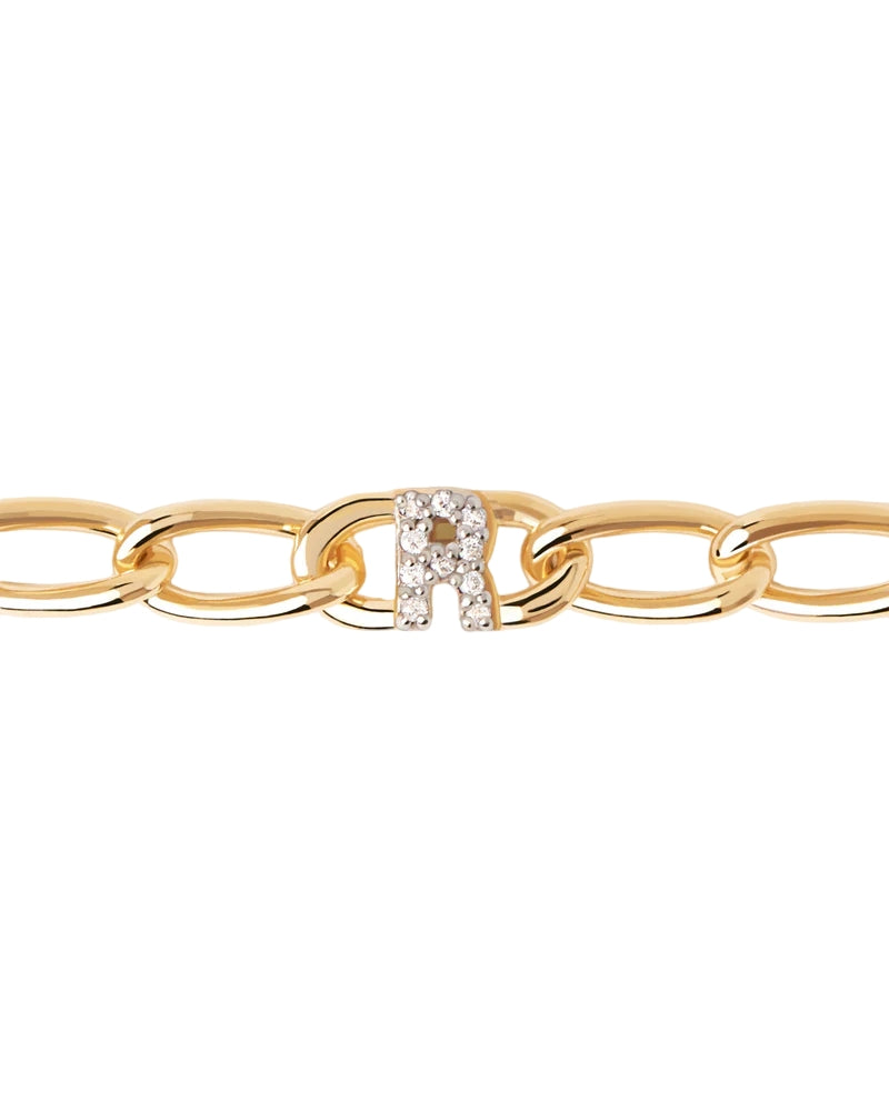 Bracciale Donna PDPaola Argento 925 Catena Iniziale R Zirconi PU01-555-U