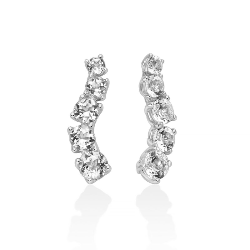 Orecchini Donna Miluna Argento 925 Pendenti Topazi Bianchi ERD3479