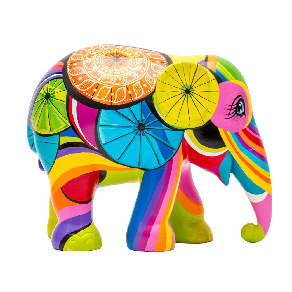 Scultura Elefante Onlylux Colours Of Chiang Mai 15cm Resina Dipinto A Mano 8858831247093