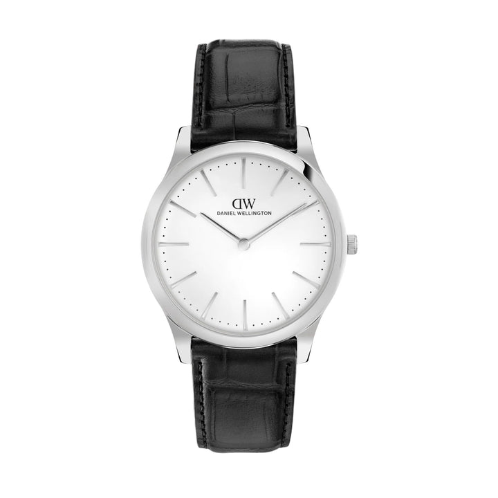 Orologio Uomo Daniel Wellington Pathfinder Pelle Nera Acciaio Bianco DW00100980