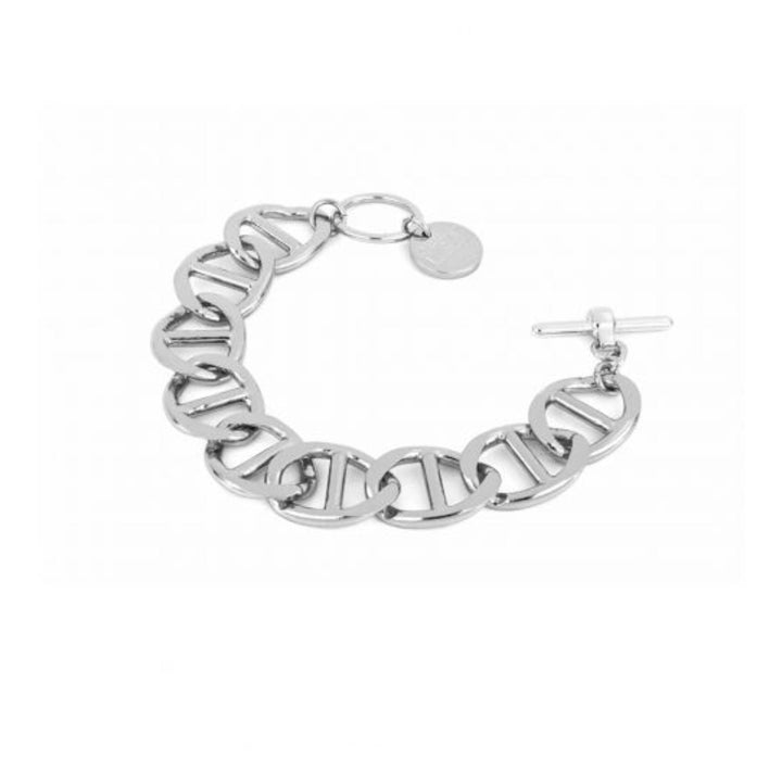 Bracciale Donna Unoaerre Bronzo Argentato Maglia Intrecciata Traversino 504580