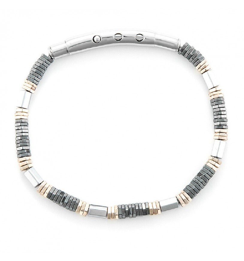 Bracciale Uomo 4US Cesare Paciotti  acciaio ed ematite 4UBR6457