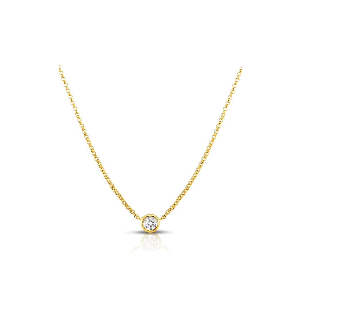 Collana Donna Liu Jo Acciaio dorato Catena Rollò Punto Luce Zircone Bianco LJ2533