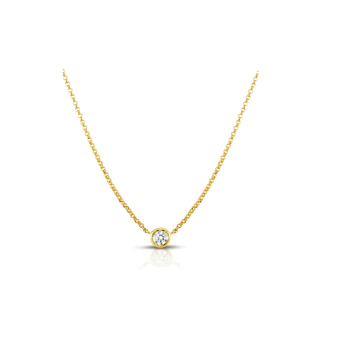 Collana Donna Liu Jo Acciaio dorato Catena Rollò Punto Luce Zircone Bianco LJ2533