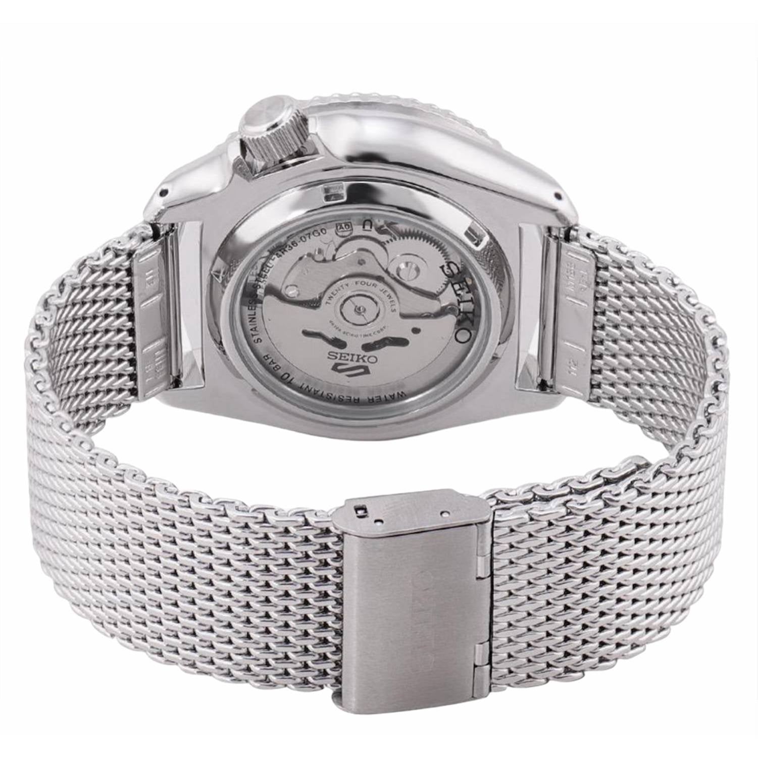 Orologio Uomo Acciaio SEIKO 5 Sport 43mm Automatico Doppia Data Rosso Oro
