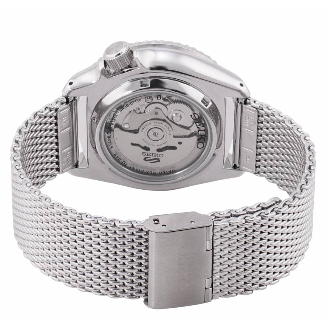 Orologio Uomo Acciaio SEIKO 5 Sport 43mm Automatico Doppia Data Rosso Oro