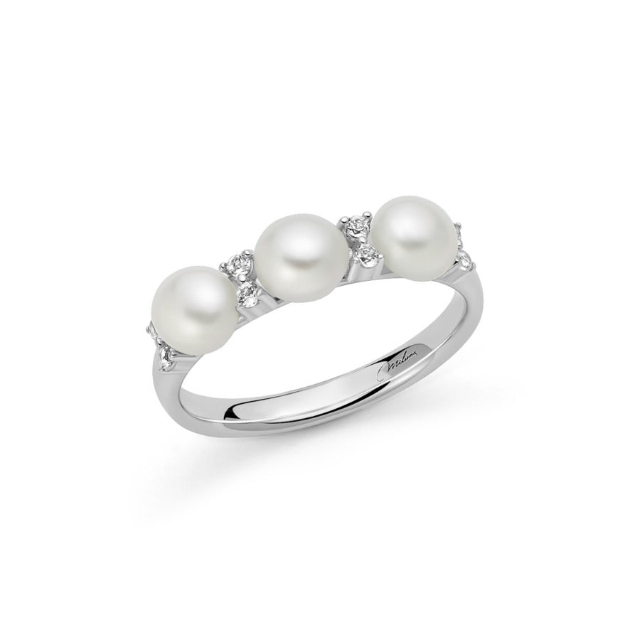 Anello Donna Miluna Perle Argento 925 Trilogy Pietra Topazio Bianco PLI1720