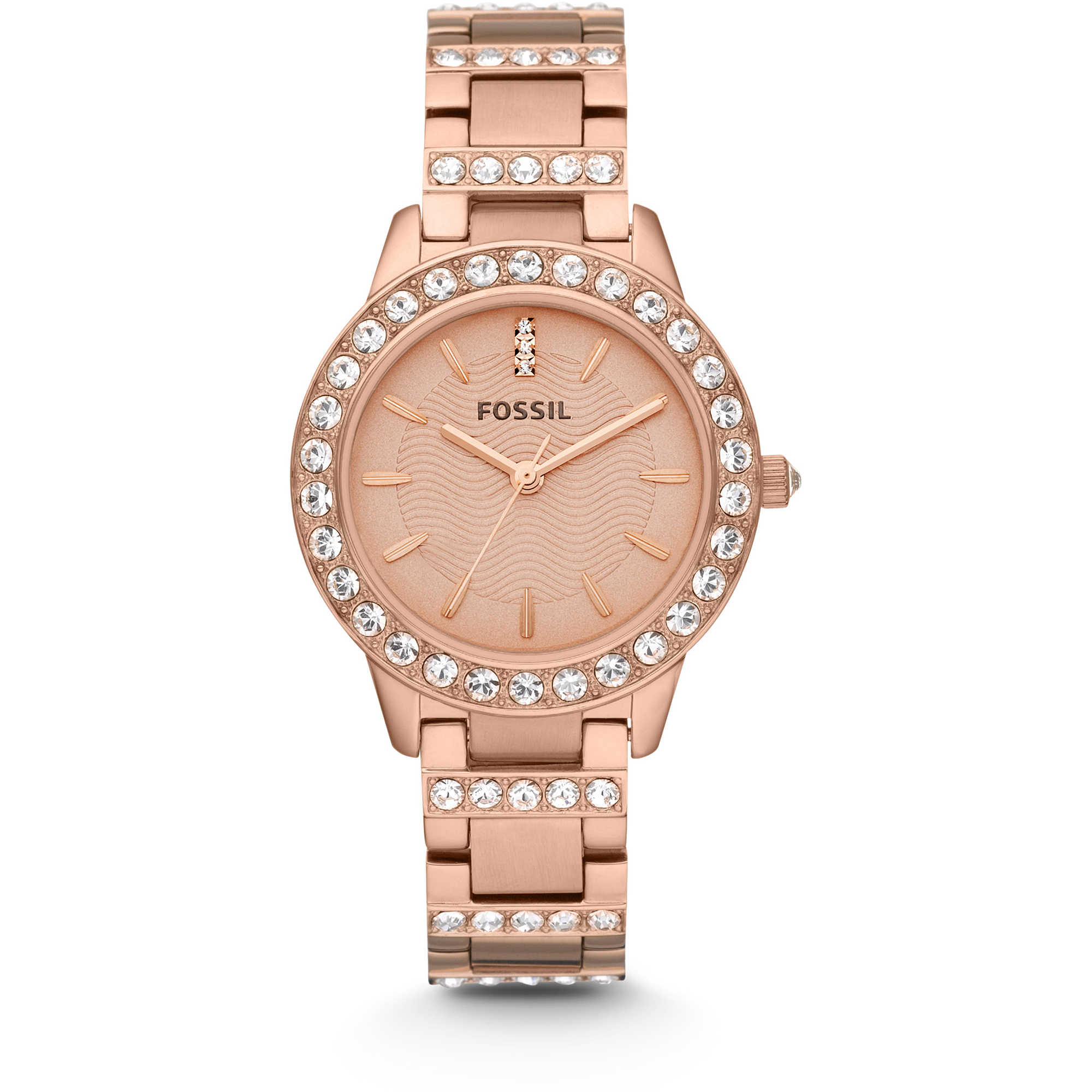 Orologio Donna Fossil solo tempo con ghiera e cinturino zirconati ES3020