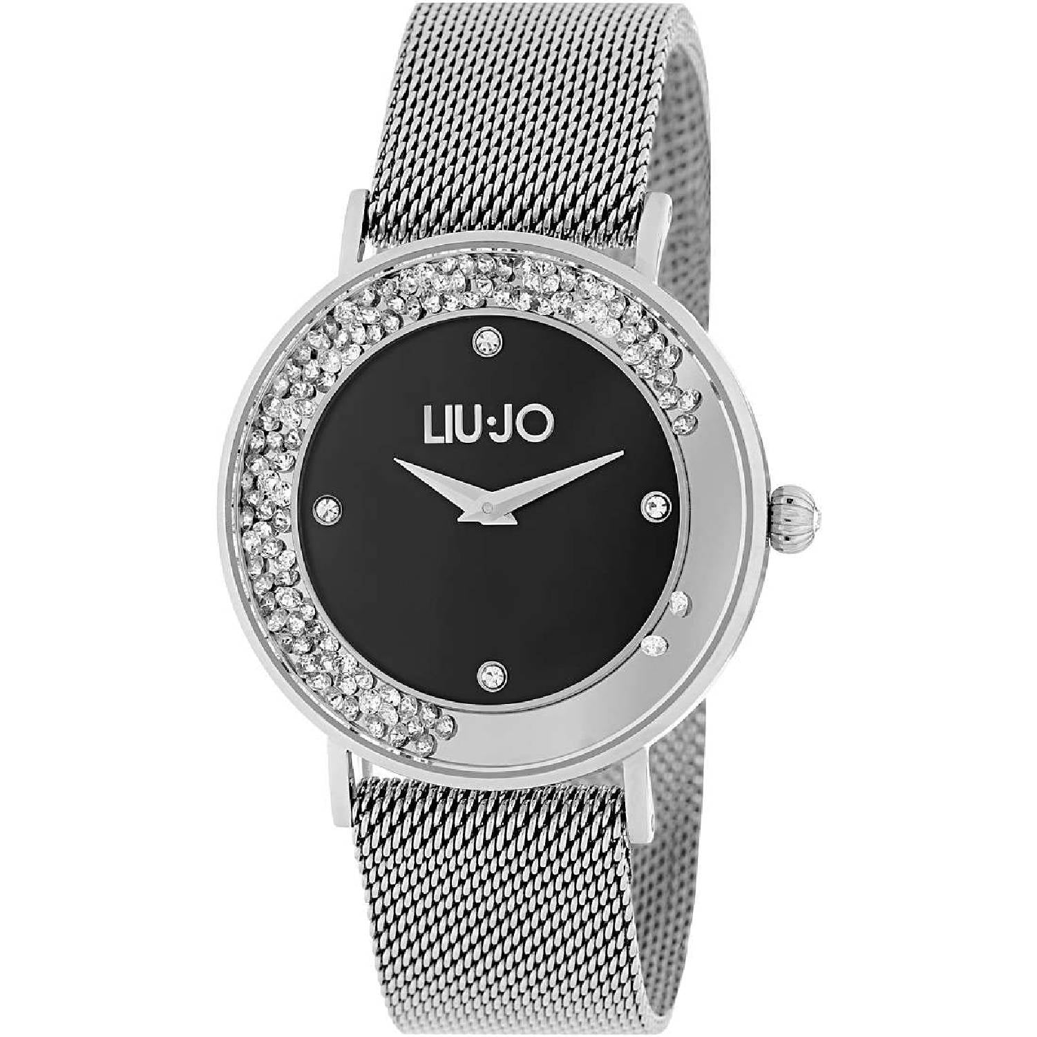 Orologio Donna Acciaio Liu Jo Luxury Dancing Nero Bianco Zirconi Solo Tempo