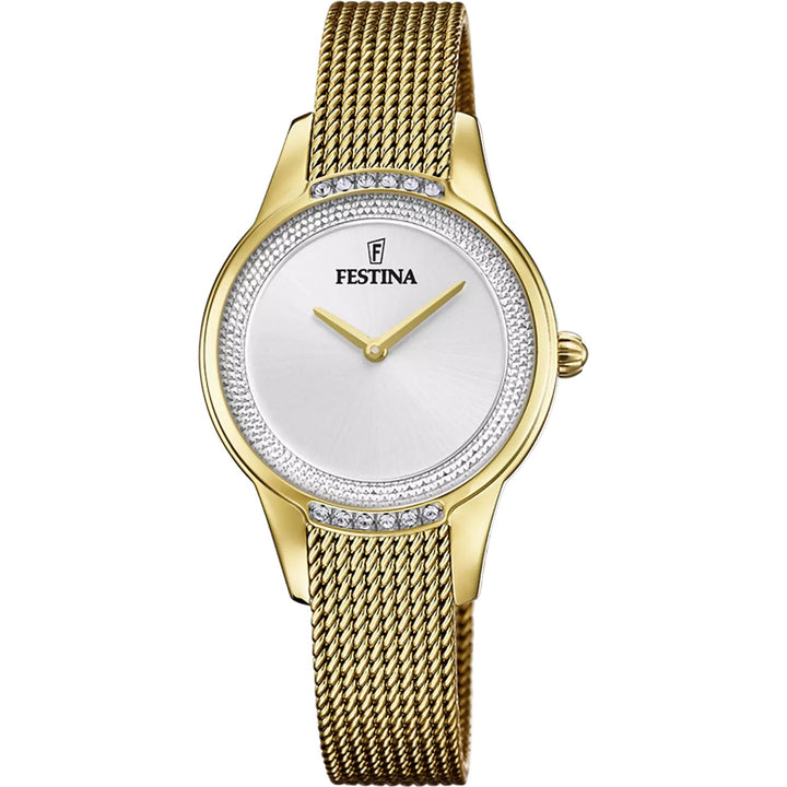 Orologio Donna Festina Dorato Argentè Zirconi Bianchi F20495/1