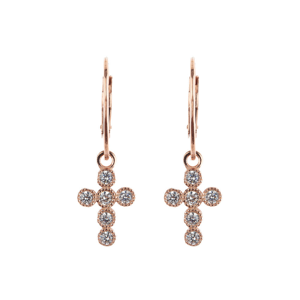 Orecchini Cerchio Crucis Zirconi Bianchi Argento 925 AGI131/O-RZB