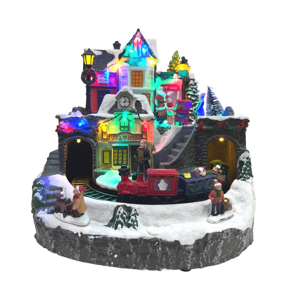 Paesaggio Di Natale Luville Con Treno 1163363