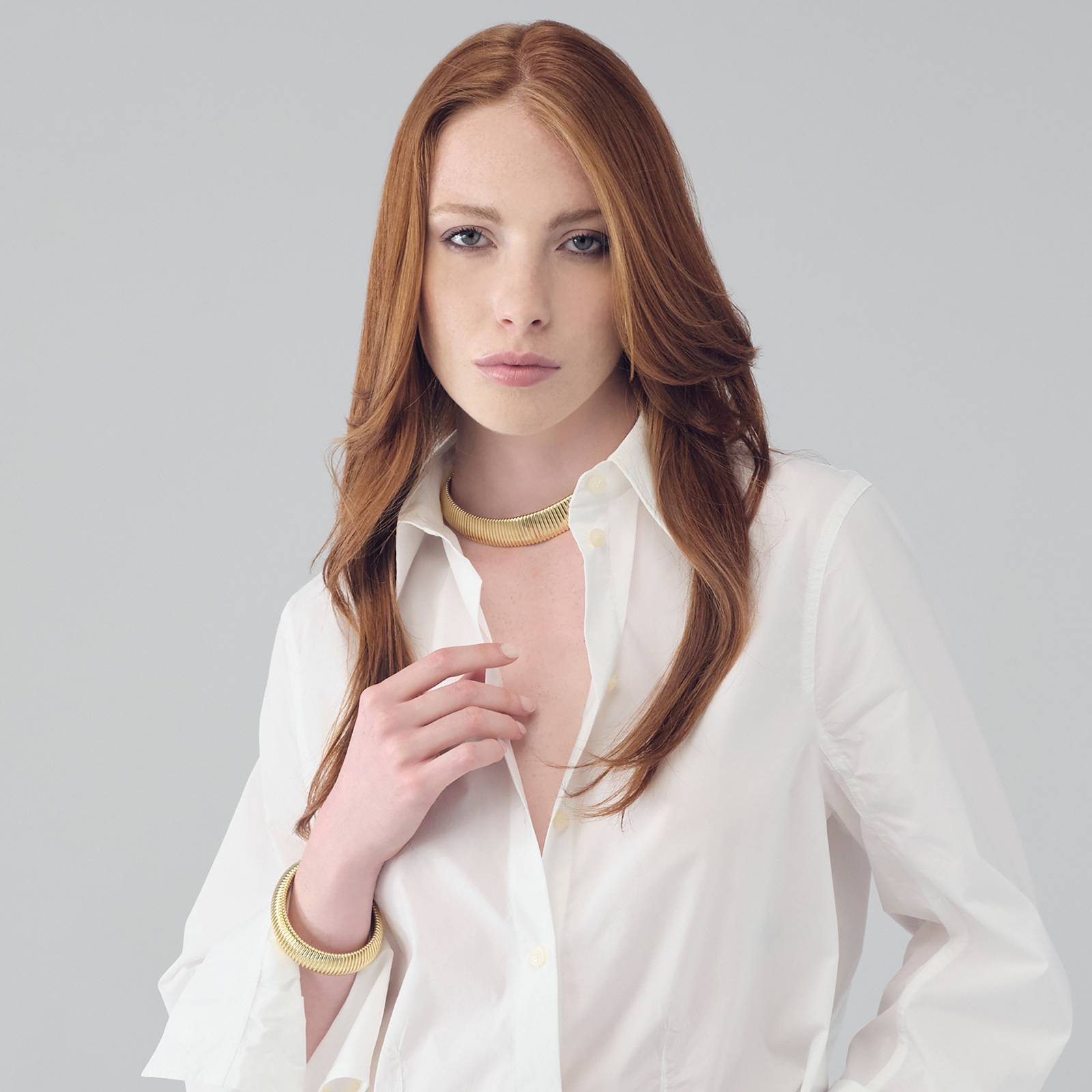 Collana Donna Unoaerre Bronzo Dorato Maglia Tubo Gas Semirigida 566167