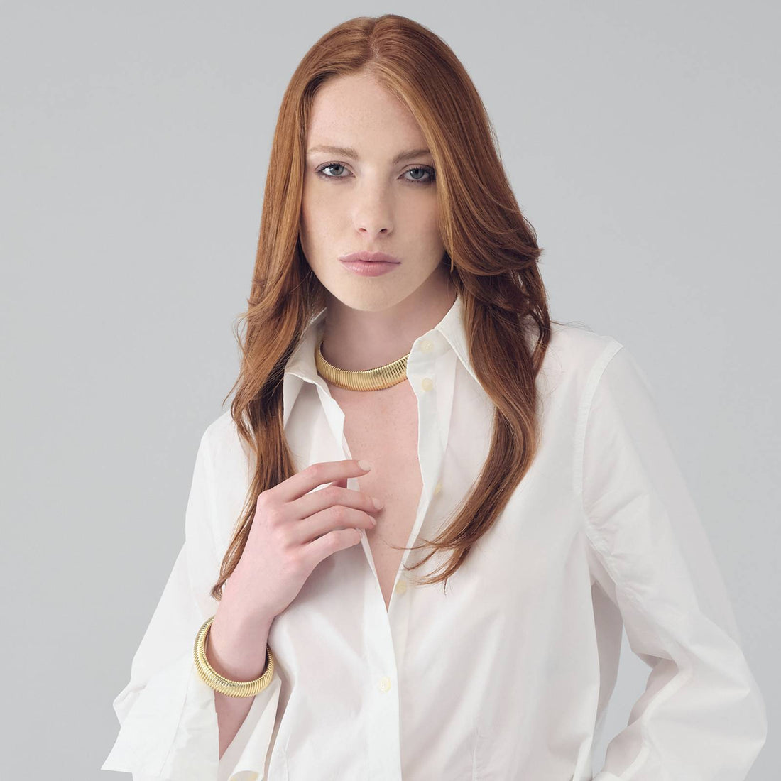 Collana Donna Unoaerre Bronzo Dorato Maglia Tubo Gas Semirigida 566167