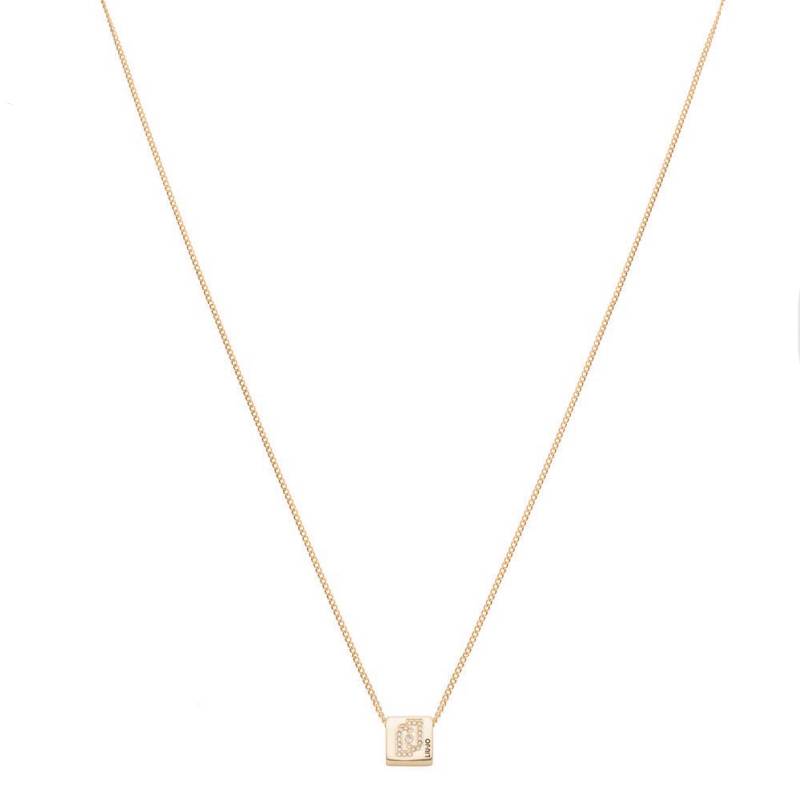 Collana Donna Liu Jo Acciaio Dorato Catena Groumette Logo Zirconi Bianchi LJ2002