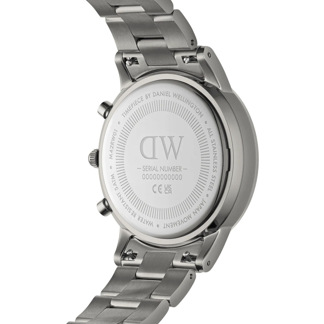 Orologio Uomo Daniel Wellington Cronografo Quarzo Acciaio Grigio PVD 42 mm DW00100643