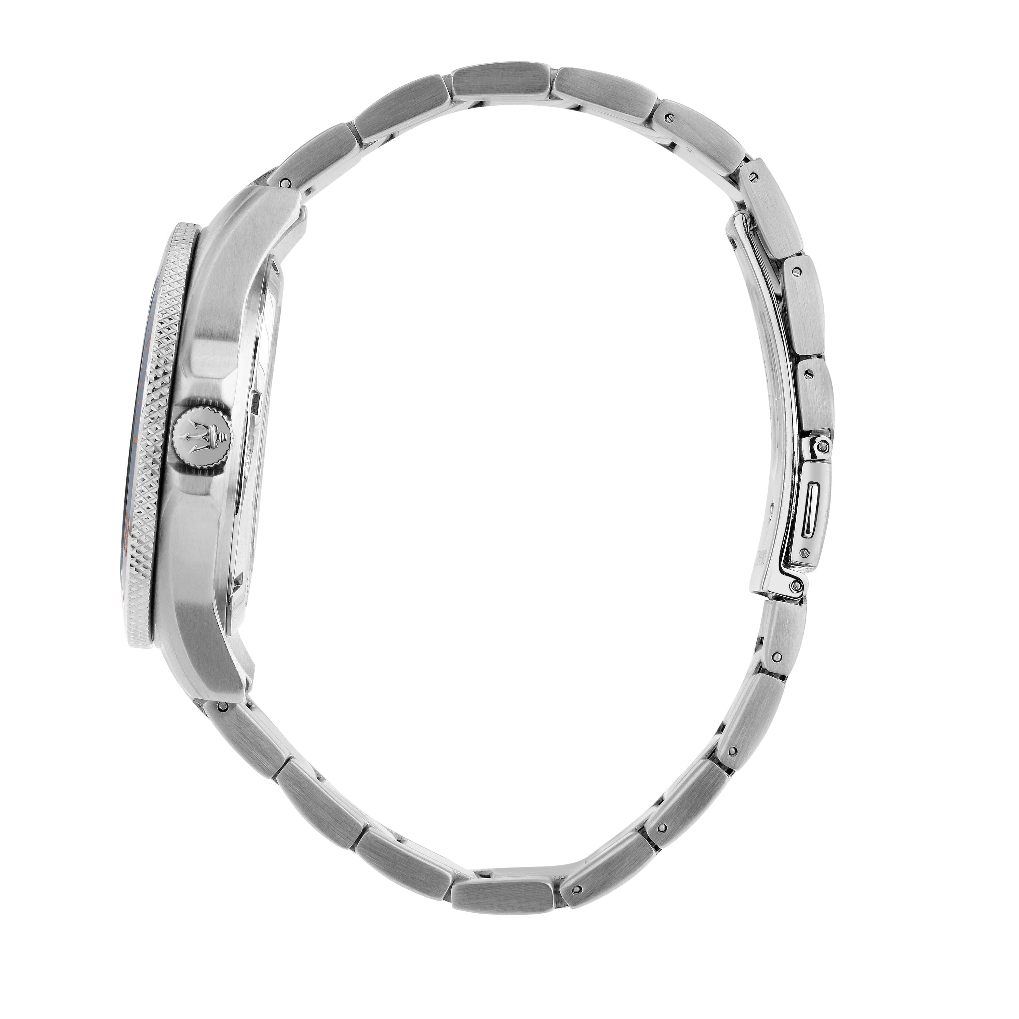 Orologio Uomo Maserati Acciaio Automatico Data Solo Tempo Nero 100 M R8823100002