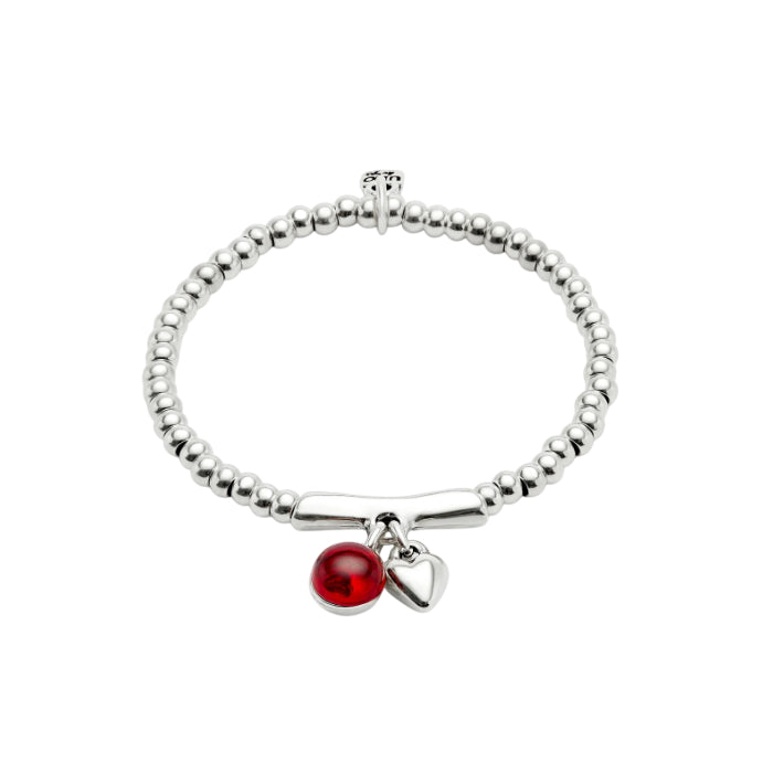 Bracciale Donna Uno De 50 Sfere Placcato Argento Murano Rosso PUL2533ROJMTL0M