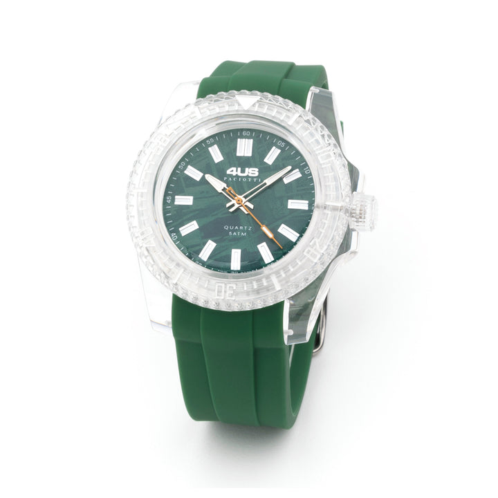 Orologio Uomo 4US Cesare Paciotti Quarzo Solo Tempo Silicone Verde T4ST379