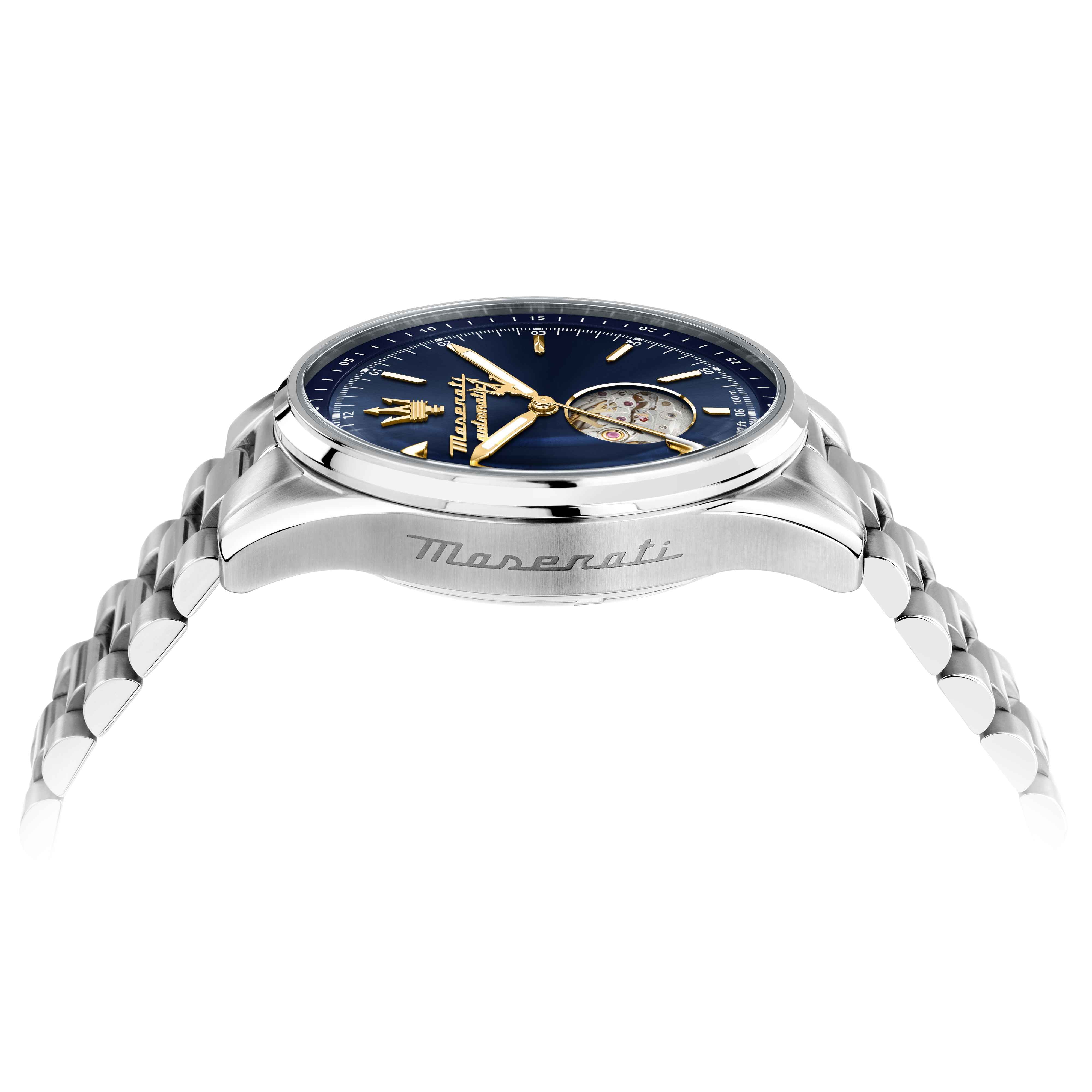 Orologio Uomo Maserati Automatico Maglia President Acciaio Blu R8823124002