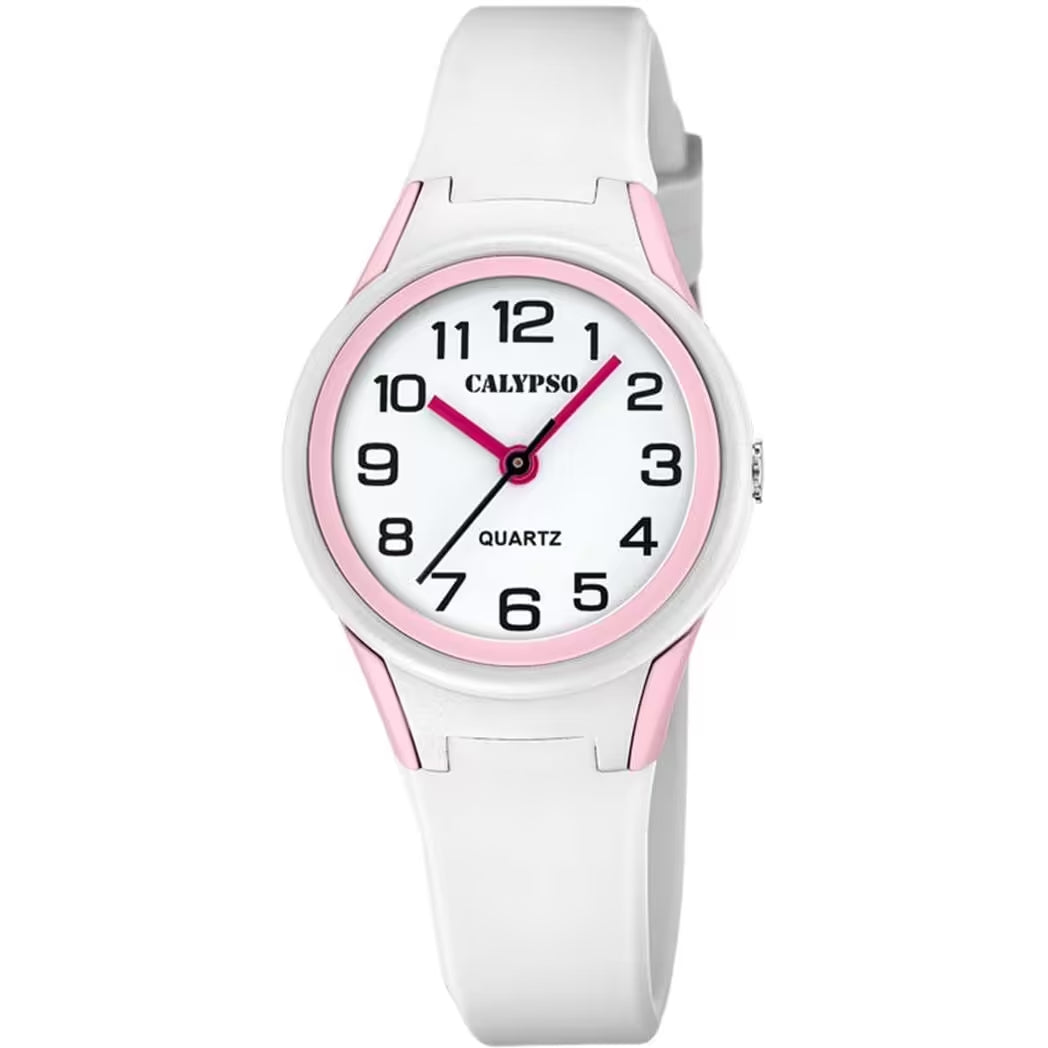 Orologio Bambina Calypso Gomma Quarzo Solo Tempo Numeri Rosa Azzurro K5823/4
